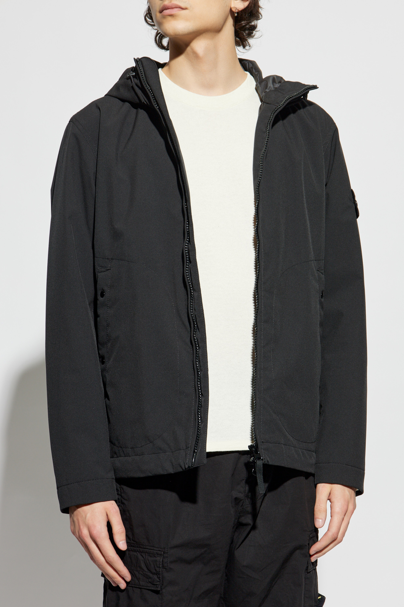 Black Insulated Waterproof Jacket Stone Island - Vitkac AS